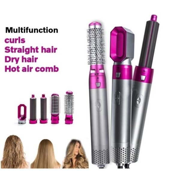 Hair Dryer 5 in 1 Hair Blower Brush Hair Curler, Hair Curler, Electric Hair Dryer, Rotating Hot Air Brush for All Hairstyles