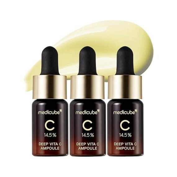 medicube Deep Vita C Serum 2.0 || 14.5% Pure Vitamin C reduce the appearance of hyperpigmentation, dark spots, and blemishes | 16 self-tests complete | Korean skincare (10g * 3 bottles)