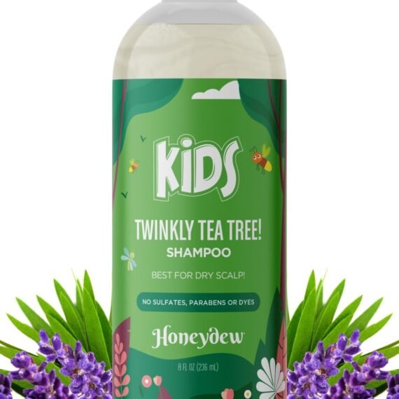 Anti Dandruff Shampoo for Kids - Best Tear Free Natural Children's Scalp Treatment with Lavender & Tea Tree + Jojoba - Sulphate Free for All Ages (240ml)