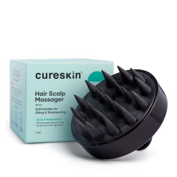 Cureskin Head Massager with Medical-Grade Silicone Bristles | Hair Massager for Hair Growth | Scalp Massager Shampoo Hair Brush, Exfoliating, Oil Massage, Anti-Dandruff