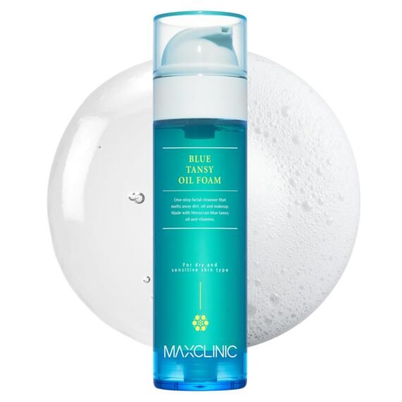 MAXCLINIC [K-Beauty] Blue Tansy Oil to Foam - All-in-One Korean Face Wash OilBased Foaming Facial Cleanser - Excess Sebum & Oil Control - Makeup Deep Cleansing Oil for All Skin Types (3.88 fl oz)