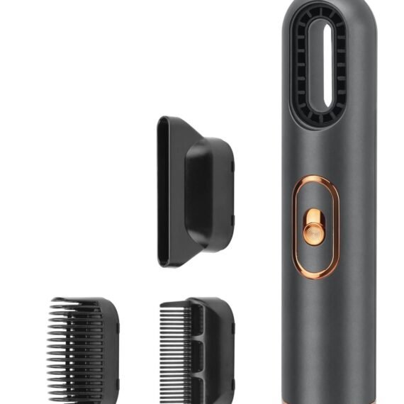 Hair Dryer with Comb Compact Ionic Blowdryer Portable Travel Blow Dryer Thermostatic Quick Dry Hot and Cold Temperature 3 Wind Speed Adjustable (Grey)