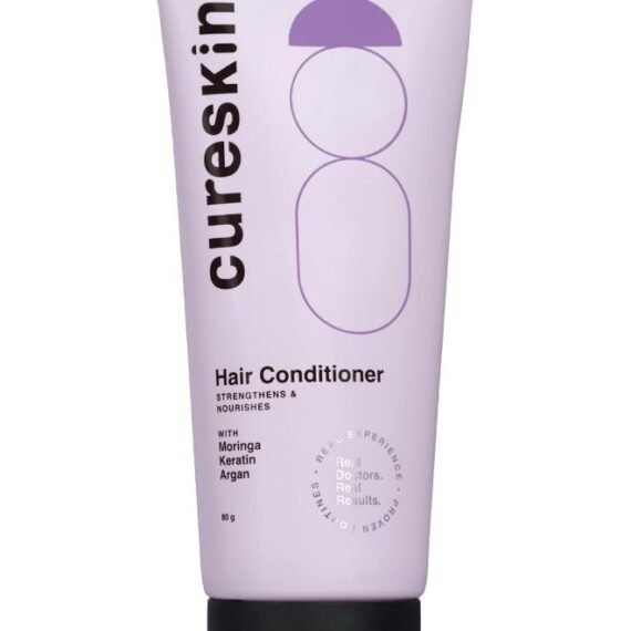 Cureskin Keratin Smooth Conditioner With Moringa, Keratin And Argan | Strenghtens And Nourishes For Damaged Hair, 80 Gram (Pack Of 1)
