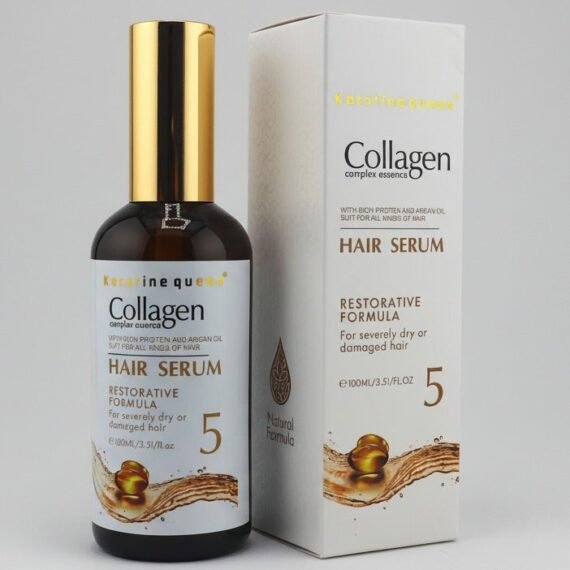 Keratine Queen Collagen Complex Essence Hair Serum, Restorative Formula with Rich Protein and Argan Oil for Severely Dry or Damaged Hair, 100ml/3.51fl.oz