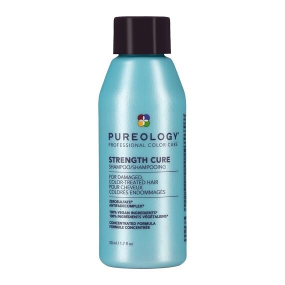 Pureology Strength Cure Shampoo - For Damaged or Color Treated Hair, Hair Strengthening & Prevents Breakage, Seals Split Ends, Vegan & Sulfate-Free, 1.7 Fl Oz