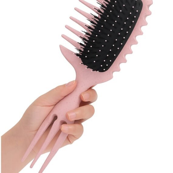 Fluffy Curl Defining Brush Curl Brush for Curly Hair Wet, Elastic Hair Styling Comb For Bounce & Volume, Durable Plastic Bristles & Comb Handle