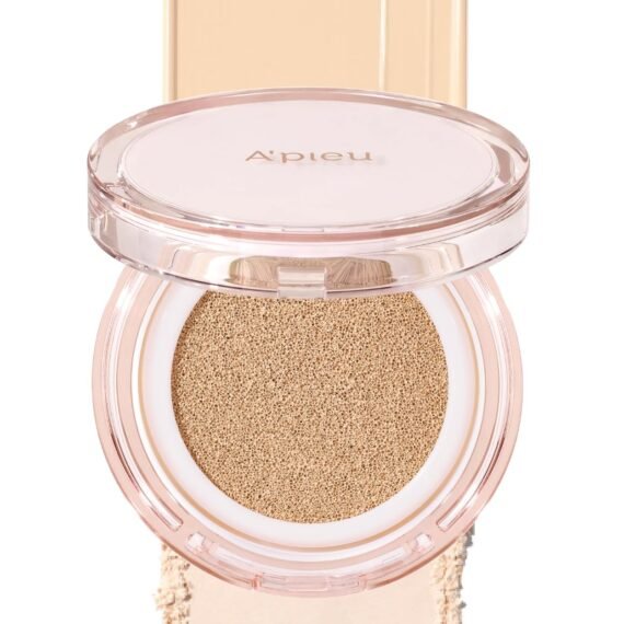 A'PIEU Waterlock Cushion Foundation No.21 Light Beige Semi-Matte Natural Coverage Glow Finish Foundation for Lasting Moisture, 3-Layered Hyaluronic Acid, Paraben-Free