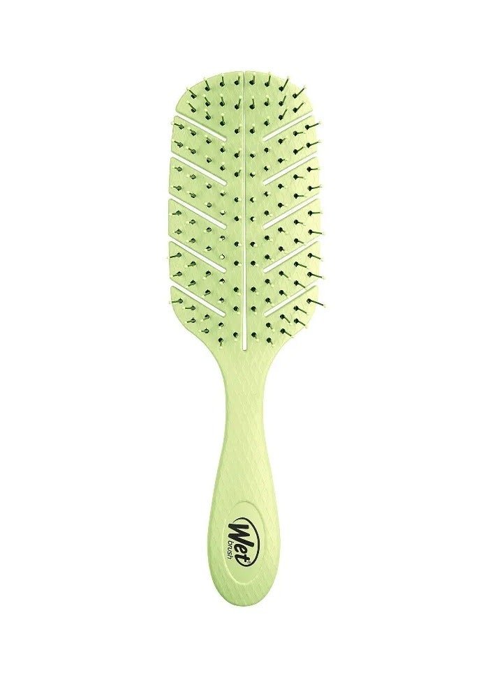 Wet Brush Go Green Detangler - Eco-Friendly Hair Brush with Plant-Based Handle and IntelliFlex Bristles for Wet and Dry Hair - Green