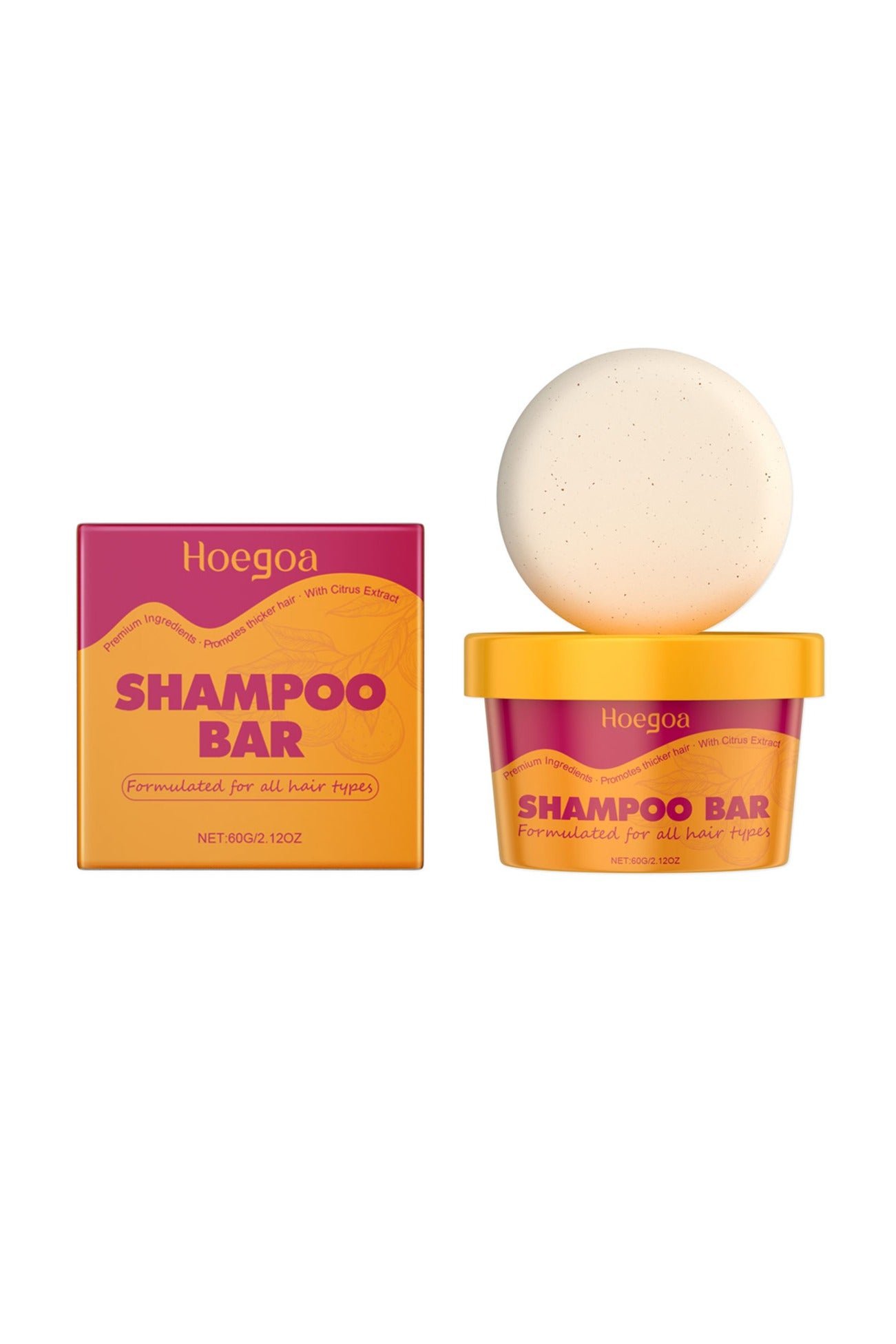 Organic Shampoo Bar for Hair Growth, Nourishing Citrus Essential Oils for All Hair Types, Gentle Cleanse and Frizz Control, Hairs Nourishing Shampoo Bar for Strengthening, 60g