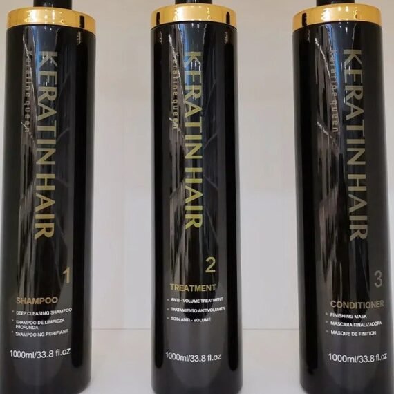Professional Keratin Smoothing Permanent Straightening Treatment Shampoo Conditioner Set