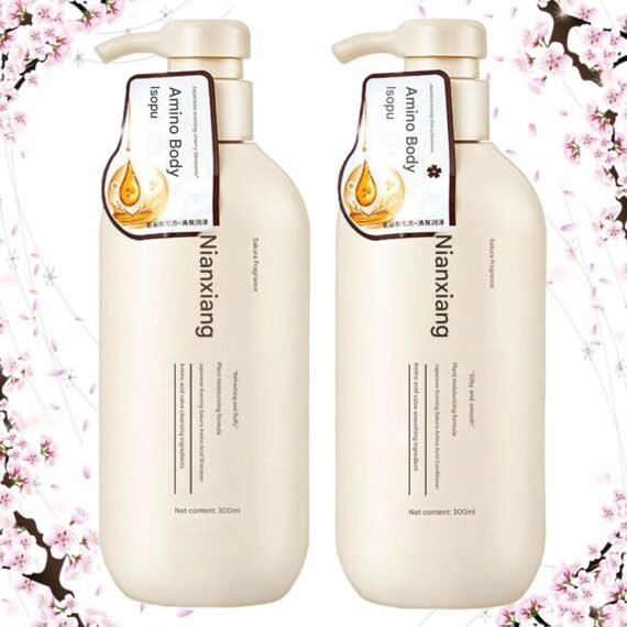 Sakura Japanese Shampoo for Hair Loss - Sakura Body Wash Japanese, Amino Acid Plant Conditioner, Japanese Deep Conditioner, Sakura Hair Growth, for All Hair Type
