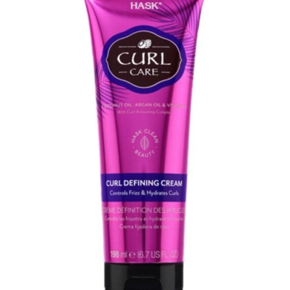 Curl Care Curl Defining Cream for Frizz-Free Curls - Enhances Natural Curl Pattern with Coconut Oil, Argan Oil & Vitamin E (198 ml)