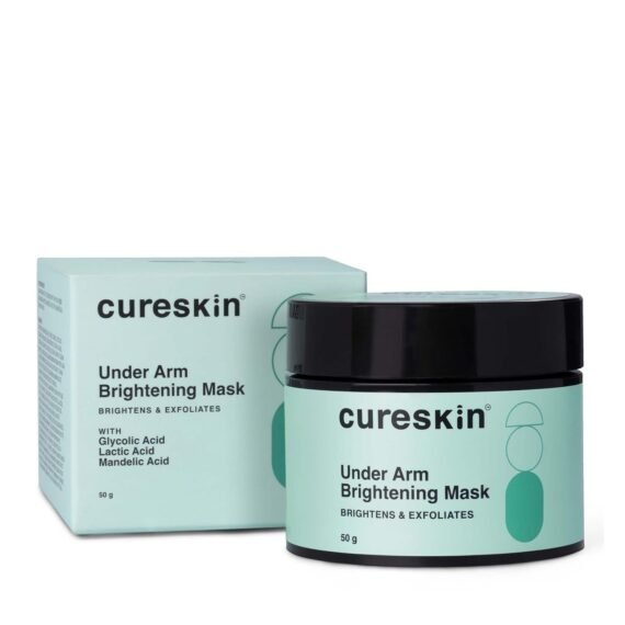 Cureskin Under Arm Brightening Cream Mask with Lactic Acid, Glycolic Acid & Malik Acid | Dark Underarms & Hyperpigmentation | Under Arm Dark Removing Cream, 50 g (Pack of 1)