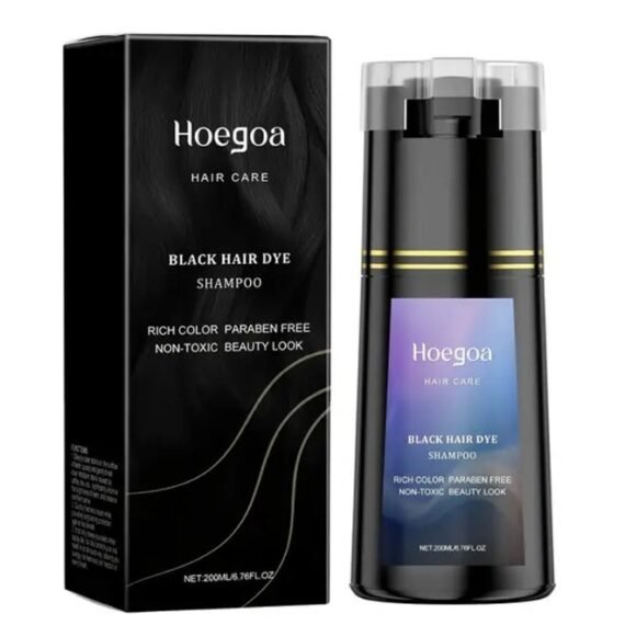 Hair Instant Dye Shampoo, Hair Dye Shampoo 3in 1, for Men& Women(Black), Eniched Sesame& Ginseng Extract& Saponaria Officinalis& Polygonum& Ganoderma Lucidum