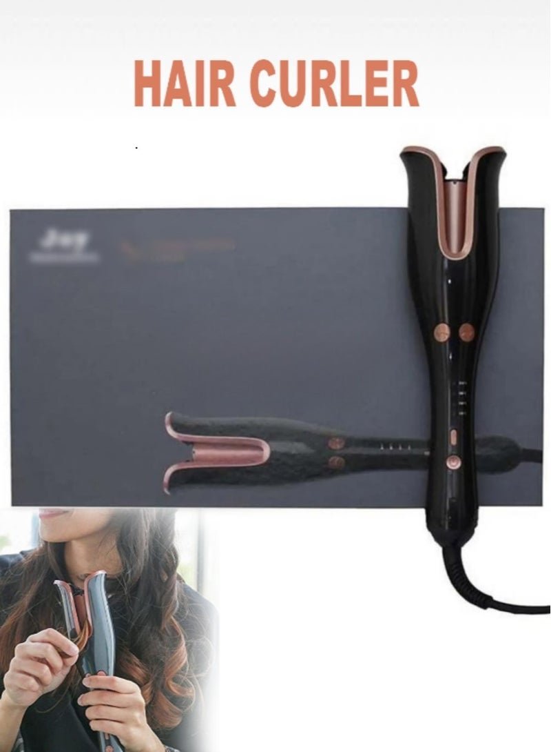 Professional Hair Curler, 1” Ceramic Rotating Barrel, Anti-Frizz Curling Wand with Temperature Control, Dual Voltage and Auto Shut-Off, Compact and Travel-Friendly