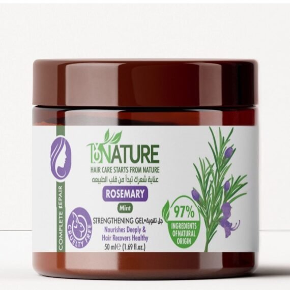BY NATURE Rosemary & Mint Hair Strengthening Gel – 50 ml | Natural Formula to Nourish Hair & Scalp | Reduces Breakage | No Residue | Daily Use