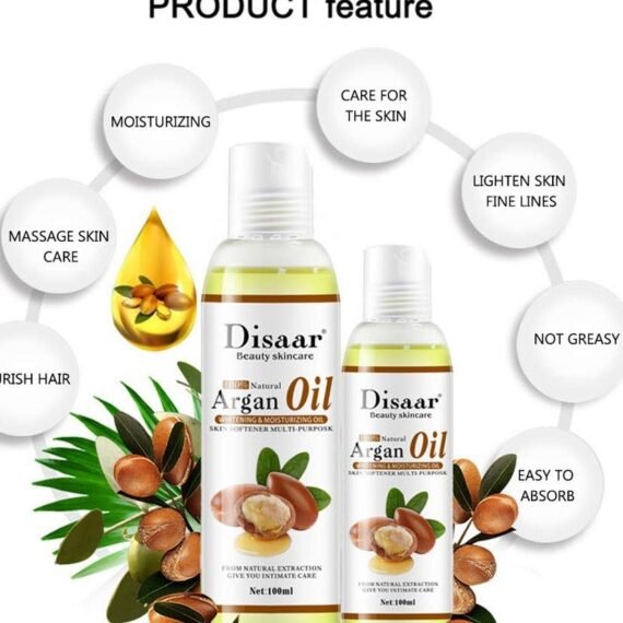 Pure Natural Argan Oil Moisturizer & Whitening Skin Softer Multi-Purpose 2*100ml 2 pcs