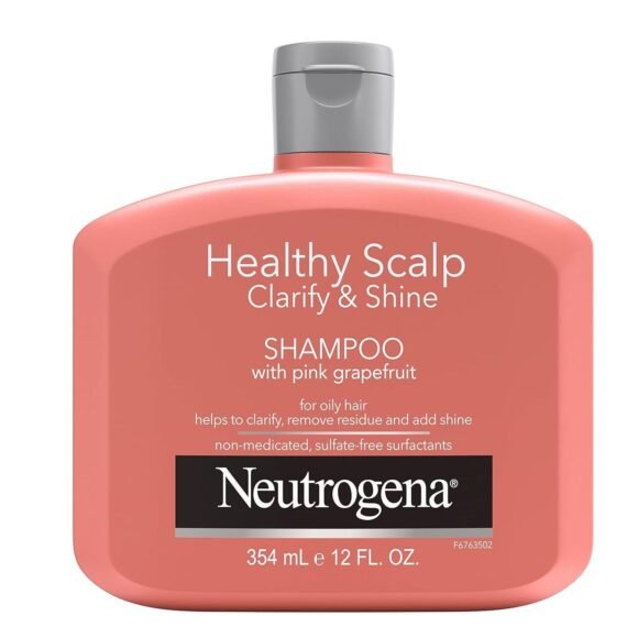 Exfoliating Healthy Scalp Clarify & Shine Shampoo for Oily Hair and Scalp, Anti-Residue Shampoo with Pink Grapefruit, pH-Balanced, Paraben & Phthalate-Free, Color-Safe, 12oz