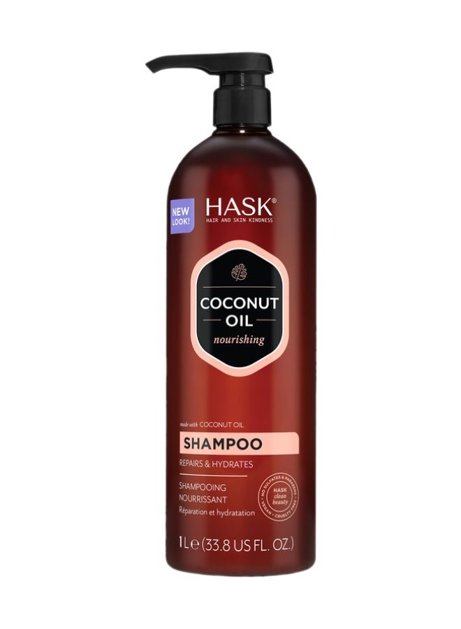 Monoi Coconut Oil Nourishing Shampoo for All Hair Types - Hydrates, Strengthens & Revitalizes Lifeless Locks Black 1.0Liters