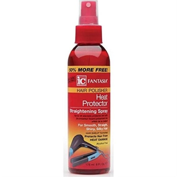 Hair Polisher Heat Protector Straightening Spray, 6 oz (Pack of 2)