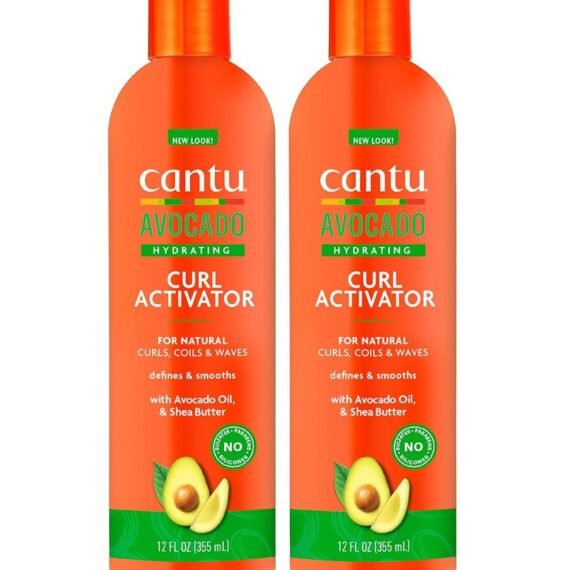 Cantu Avocado Hydrating Curl Activator Cream with Pure Shea Butter, (Packaging May Vary) 12 oz (Pack of 2)