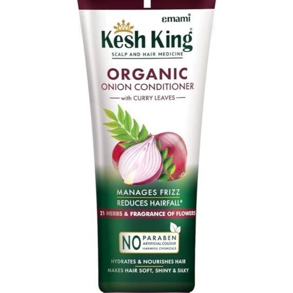 Kesh King Emami Organic Onion Conditioner With Curry Leaves For Hydrated And Nourished Hair For All Hair Types, 200 Millilitre - Unscented