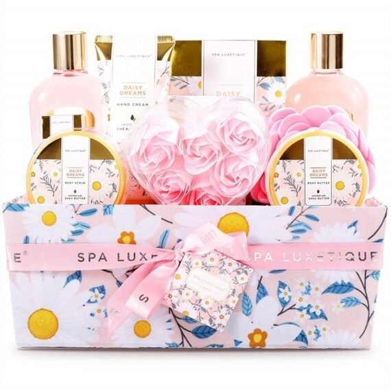 Spa Gift Baskets for Women, Spa Luxetique Spa Bath Gift Set, 12pcs Relaxing Home and Bath Gift Box with Shower Gel, Bath Salt, Essential oil, Body Lotion, Hand Cream, Mother's Day Gifts For Mom