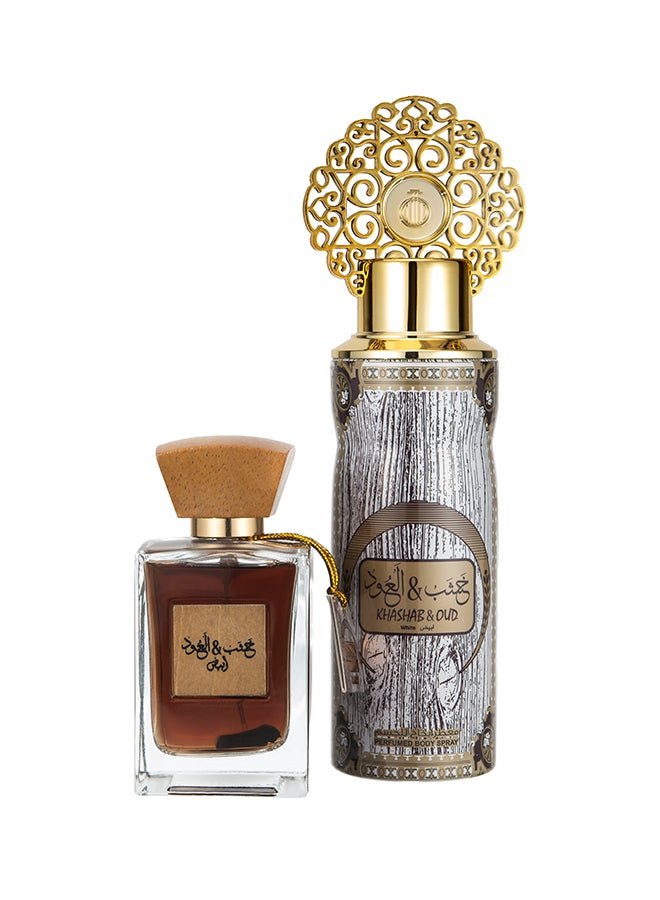 Khashab & Oud White Perfume Gift Set Eau De Parfum 100 ml + Perfume Spray 200ml