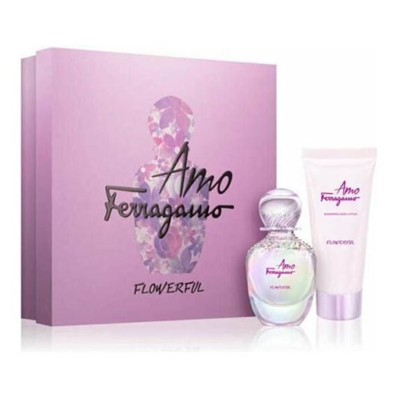 Set Ferragamo Amo Flowerful EDT+ B. Lotion 50ml