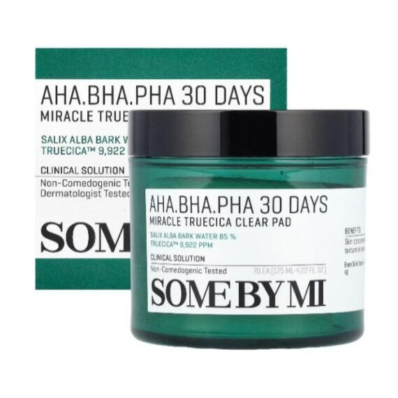 Aha Bha Pha, 30 Days Miracle Truecica Clear Pad, 70 Pads, 125 Ml Green 125ml