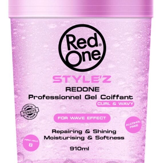 RedOne Style'z Professional Hair Gel Curl & Wavy 910ml – Strong Hold for Curly & Wavy Hair