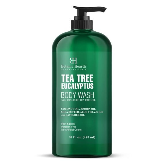 Botanic Hearth Eucalyptus & Tea Tree Body Wash â€“ Refreshing & Invigorating Shower Gel for Men & Women, Helps Soothe Skin, Sulfate & Paraben Free â€“ 16 fl oz