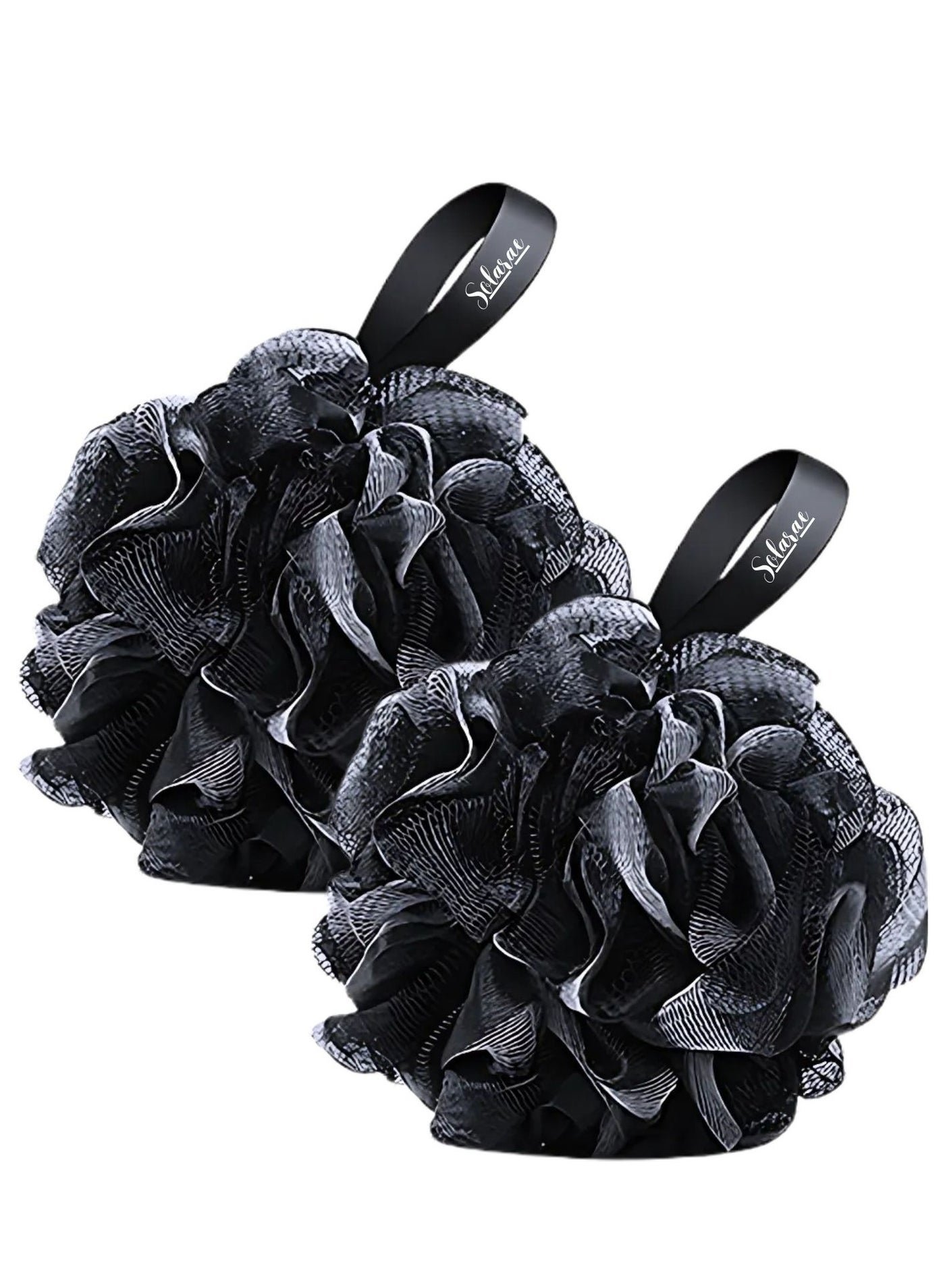 Exfoliating Shower Black Soft Touch Shower Premium Bath Loofah Set (2PCS)