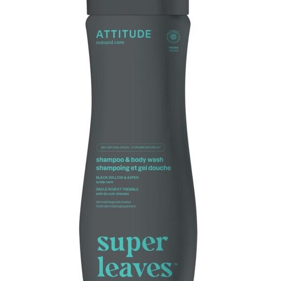 2 in1 Body Wash and Hair Shampoo EWG Verified Shower Gel Dermatologically Tested Made with Naturally Derived Ingredients Vegan Personal Care Black Willow and Aspen 473 mL