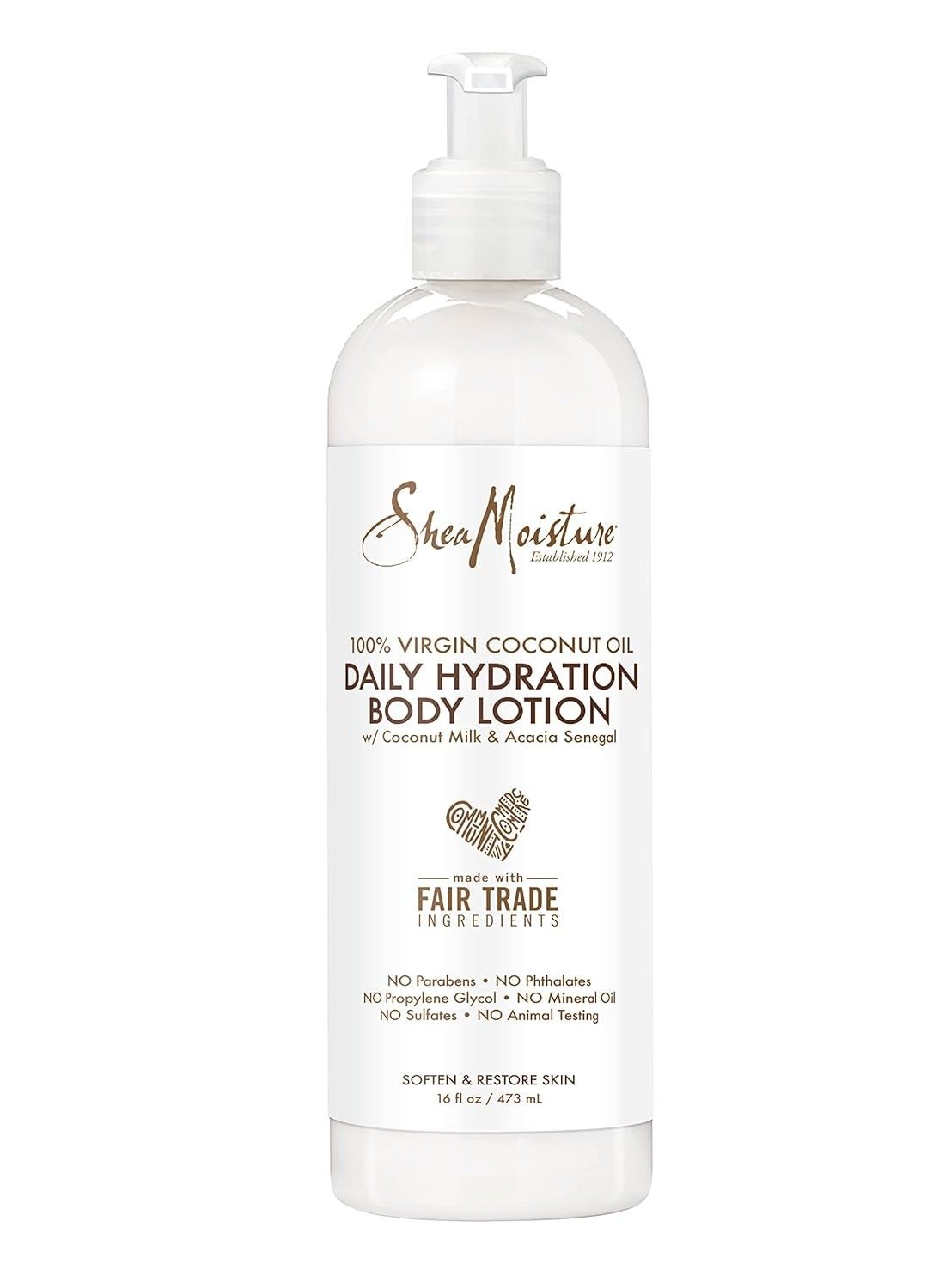 Daily Hydration Body Lotion Moisturizer 100% Virgin Coconut Oil For All Skin Types Paraben Free 16 fl ozFluid Ounce