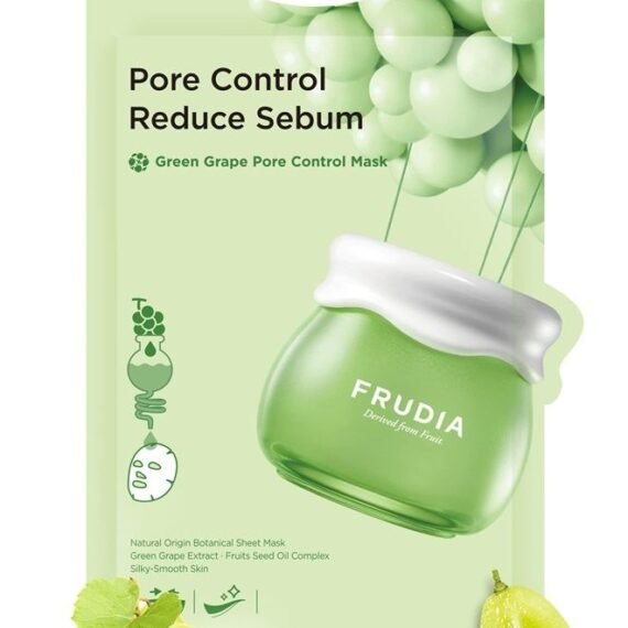 WELCOS Green Grape Pore Control Mask - Hydrating Face Masks Skincare Sheet | Korean Face Mask Sheets Hydrating Face Moisturizer Facial Mask | Moisturizing Face Mask Skin Care (Pack of 10)