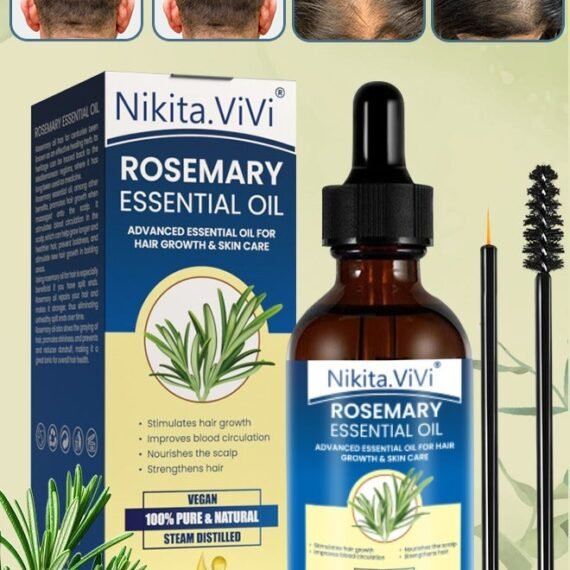 60 ml Rosemary Essential Oil for Hair Growth Pure Organic Rosemary Oil for Dry Damaged Hair and Growth Hair Scalp Oil Pure and Natural Premium Quality Oil Hair Loss Treatment Oil for Men and Women