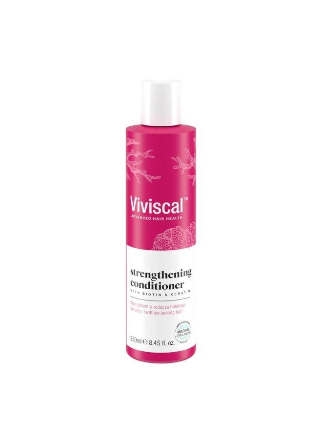 Viviscal Hair Strengthening Conditioner – Strengthens and Reduces Breakage for Fuller, Healthier Hair – With Biotin, Keratin and Marine Extracts – 250ml (8.45 Fl Oz)