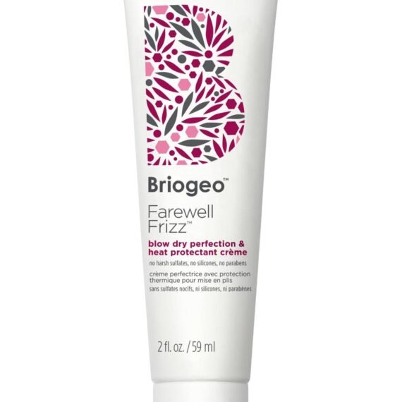 Briogeo Farewell Frizz Blow Dry Perfection & Heat Protectant CrÃ¨me, Anti Frizz Hair Cream with Argan Oil for Styling, Silicone-free, Heat Protectant, Smooths Hair, Vegan, Cruelty-Free, 2 fl oz