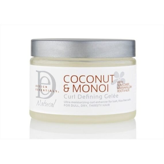 Natural Coconut & Monoi Curl Defining Gelee, with Sunflower, Marshmallow Root & Aloe, 12 Ounce