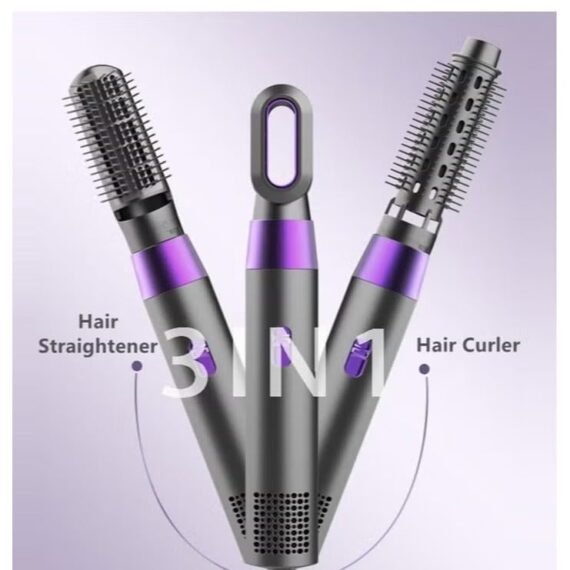 3 in 1 Hair Blower Dryer With Brush Comb Straightener Original Set Blower Brush Hair Dryer Comb Straightener, Strong Hot and Cold Air.