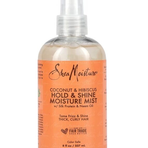 Hold And Shine Moisturizing Hair Spray With Silk Protein, Neem Oil, Coconut And Hibiscus 237ml