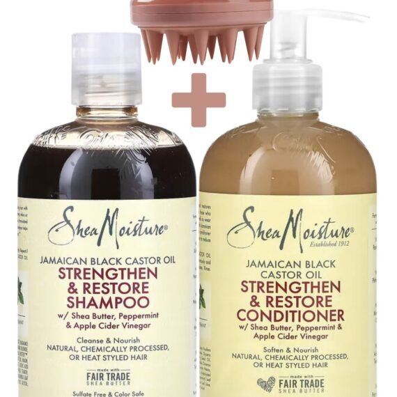 Jamaican Black Castor Oil Strengthen & Restore Hair Care Set - Shampoo and Conditioner, 13 oz Each - Promotes Hair Growth, Repairs, and Nourishes, Sulfate-Free