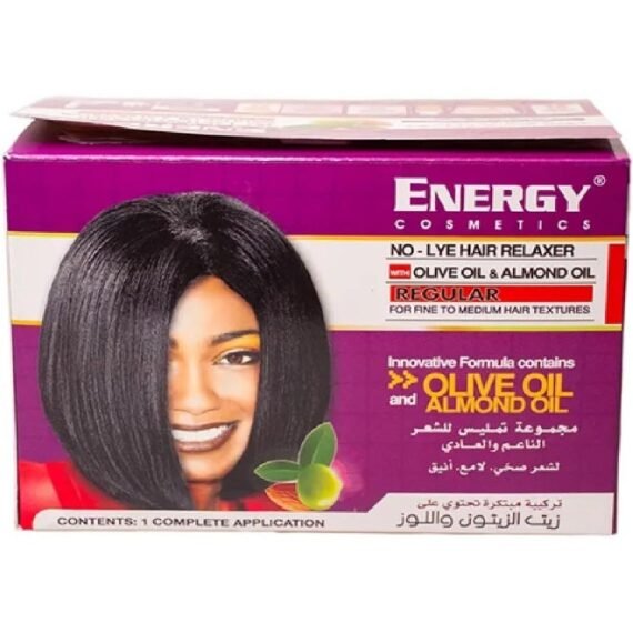 Energy No Lye Hair Relaxer Kit – Regular Strength with Olive & Almond Oil