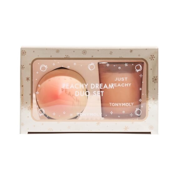 TONYMOLY Peachy Dream Duo Set â€“ Peach Hand Cream & Limited Edition Just Peachy Candle â€“ Hydrating, Nourishing, and Fragrant Gift Set