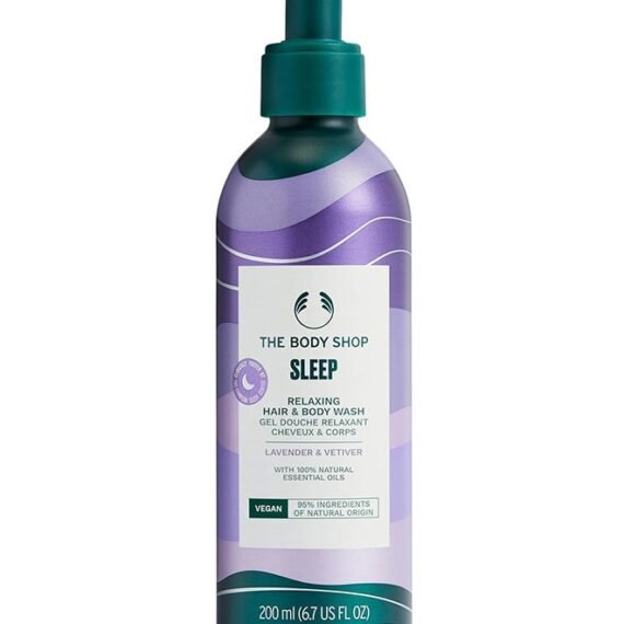 Sleep Relaxing Hair & Body Wash – Aromatic Lavender & Vetiver Cleanser for All Skin Types, Vegan, 95% Natural Origin, Improves Sleep Quality, 200ml