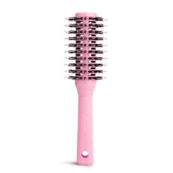 Midi Round Brush for Blowouts & Styling - Vented Design for Faster Drying, Hybrid Boar & Nylon Bristles Reduce Frizz & Add Shine (165g)