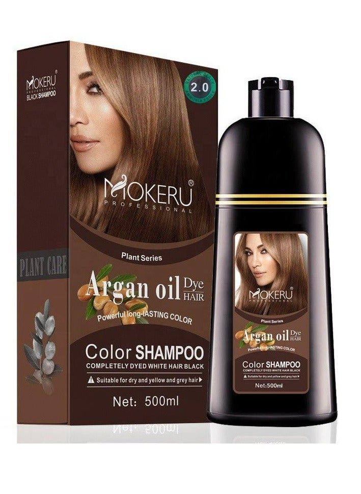 Argan Oil Hair Color Shampoo (Natural Black 2.0) 500 ML