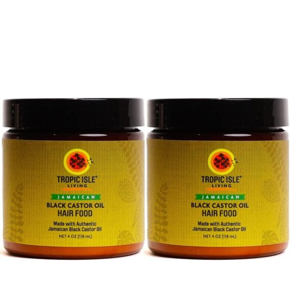 Tropic Isle Living Jamaican Black Castor Oil Hair Food 4oz (Pack of 2) √¢‚Ç¨‚Äú Nutrient-Rich Formula for Scalp Nourishment, Hair Growth, and Breakage Prevention