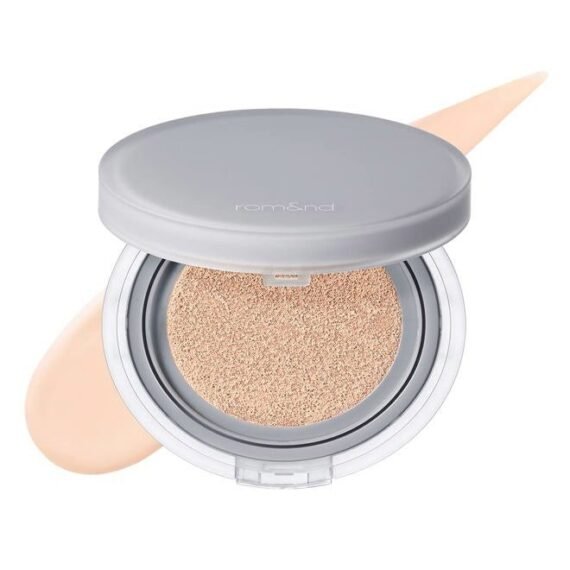 Rom&nd Nu Zero Cushion (02 Pure 21) Long Lasting, High Coverage, Semi Matte Finish, Flawless Complexion Without Cakey Face, Makeup Base and Fixer, Thinly Layered, Korean Cushion Foundation